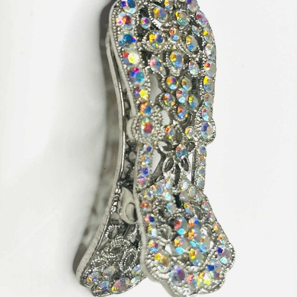 ✨ Vintage European Rhinestone Hair Clip | Silver Tone ✨